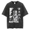 Футболка с принтом японского аниме Bleach Zaraki Kenpachi Graphic T Shirt Men Women Manga T Shirts Harajuku Male Oversize Washed Cotton T Shirt