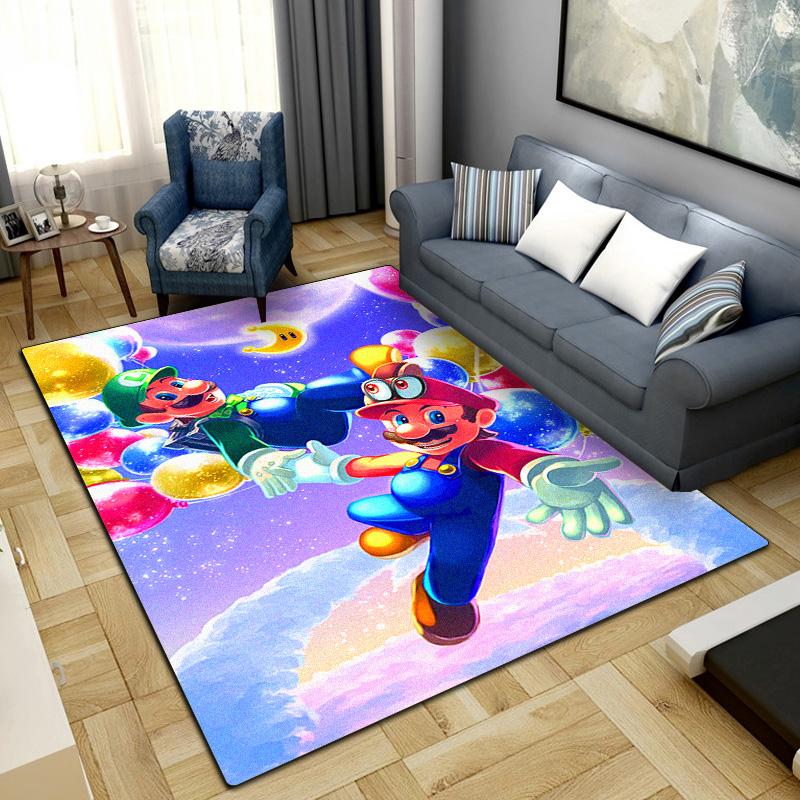 Mario Bros Print Rug Living Room Home Fashion Decoration Office Desk Chair Carpet LXR95