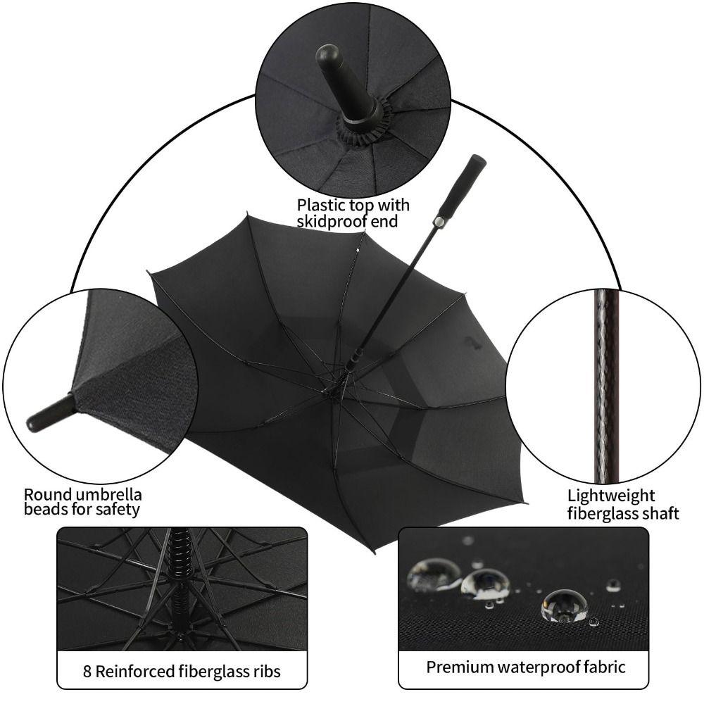 Double Canopy Golf Umbrella Windproof Automatic Open Umbrella Extra Large Umbrella Outdoor Sports