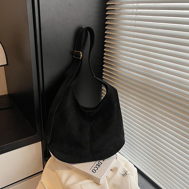 Suede Bag Women's Large Capacity Autumn and Winter Casual Shoulder Messenger Bag Commuter Tote Bag