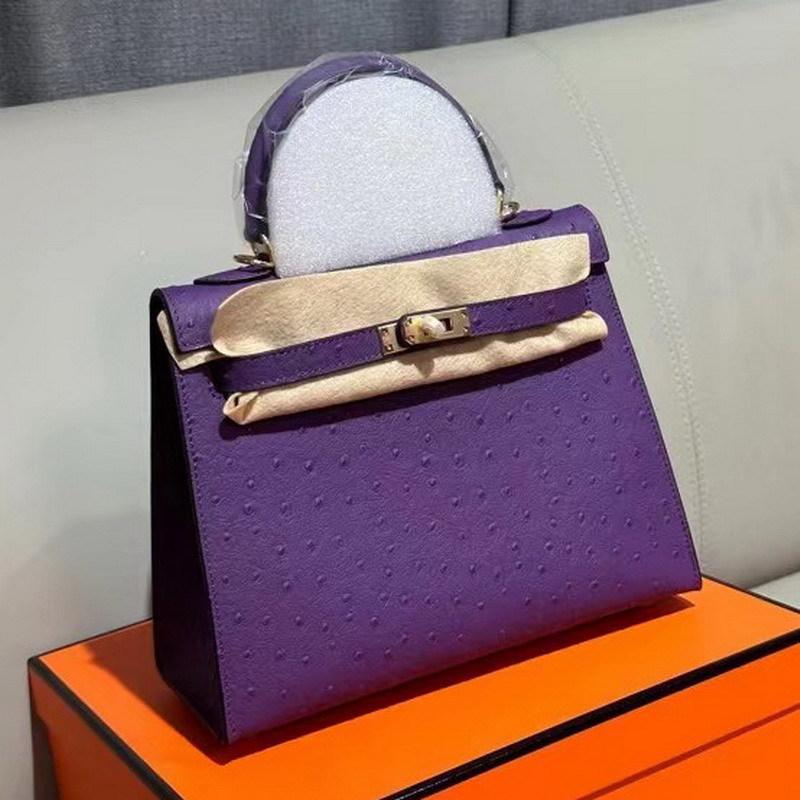 2026 Новая женская кожаная сумка первый слой рисунок страуса коровья кожа первое и второе поколение портативная на одно плечо через плечо женская сумка