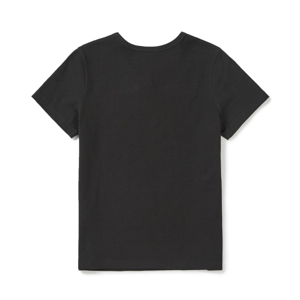 [Snowpeak] Ribbed Women's V-Neck Short Sleeve T-Shirt Charcoal (S26MWFTS37)