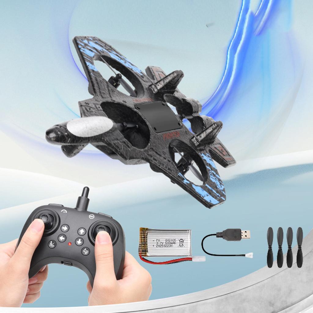 Glider Flying Helicopter RC Hobby Jet Plane 2.4G Stunt Remote Control Foam Fighter Airplane Toy With Light