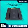 15 Вт автомобильная беспроводная зарядная панель для Toyota Corolla Cross XG10 2022 2023 2024Phone Fast Charger Plate Station автомобильные аксессуары iPhone