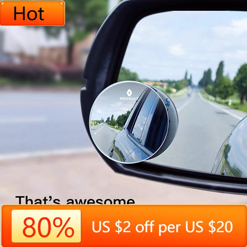 2026 Hot For Renault Interior Stickers Car Rearview Mirror 360° Small Round Mirror Accessories For Renault Megane 2 3 4 Twingo C