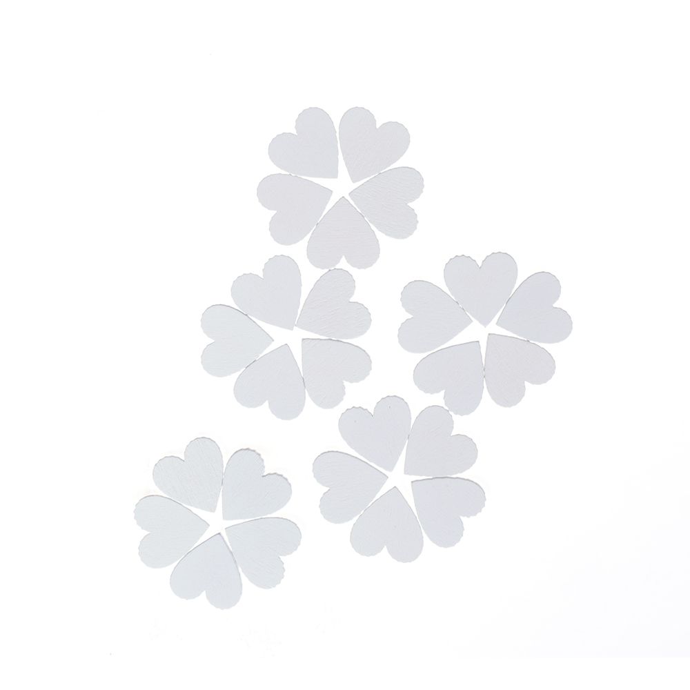 100pcs/set Chip DIY Crafts Art Collection Scrapbooking Heart Ornament Embellishment Natural Wood