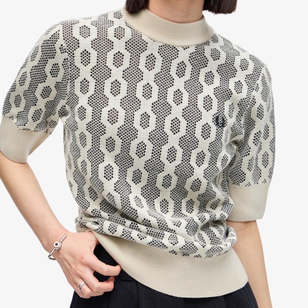 Fred Perry [womens] Open Knit Short Sleeve Merino Wool Knit  691  Afpf2417116 691