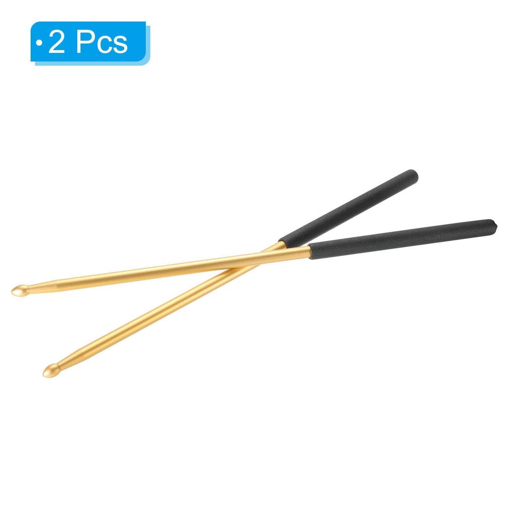PATIKIL 5A Metal Drumsticks, Non-Slip Drumsticks for Jazz Drums, Electronic Drums, Percussion Instruments, Gold, 1 Pair