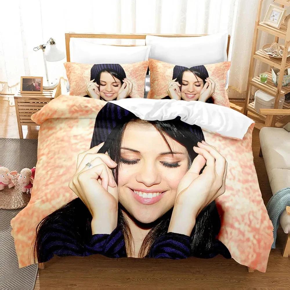 2024 Sexy Selena Gomez Adult Boys Bedding Single Twin Full Queen King Size Duvetcover Anime Parure De Lit Quilt Cover Pillowcase