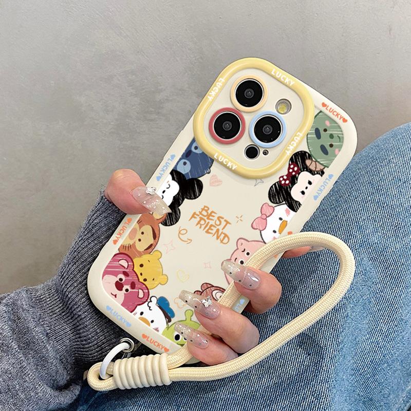 Cute Q Version Cartoon Avatar Suitable for Apple 15promax Mobile Phone Case IPhone 14 New 16 Lanyard 17 AIR