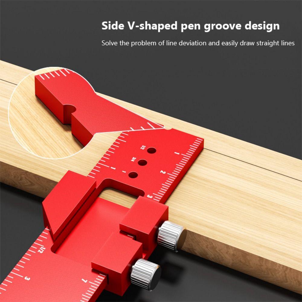 Метрический измерительный инструмент из алюминиевого сплава с ползунком-упором, позиционный шаблон, линейка, для ремонта