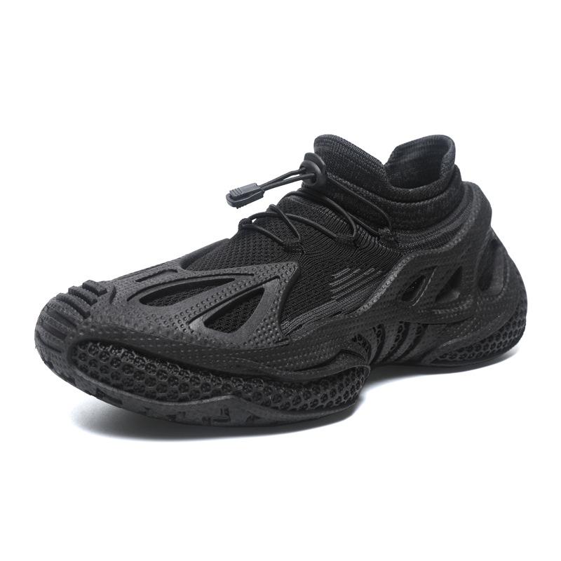 Осенние дышащие сетчатые туфли мужские на толстой подошве универсальные кроссовки из летучего трикотажа мягкие подростковые увеличивающие рост модные туфли для папы