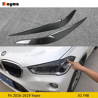 Накладка на фару из углеродного волокна, веко Для BMW X1 F48 20i sdrive 25i xdrive 2016 - Декоративная наклейка на бровь передней фары автомобиля