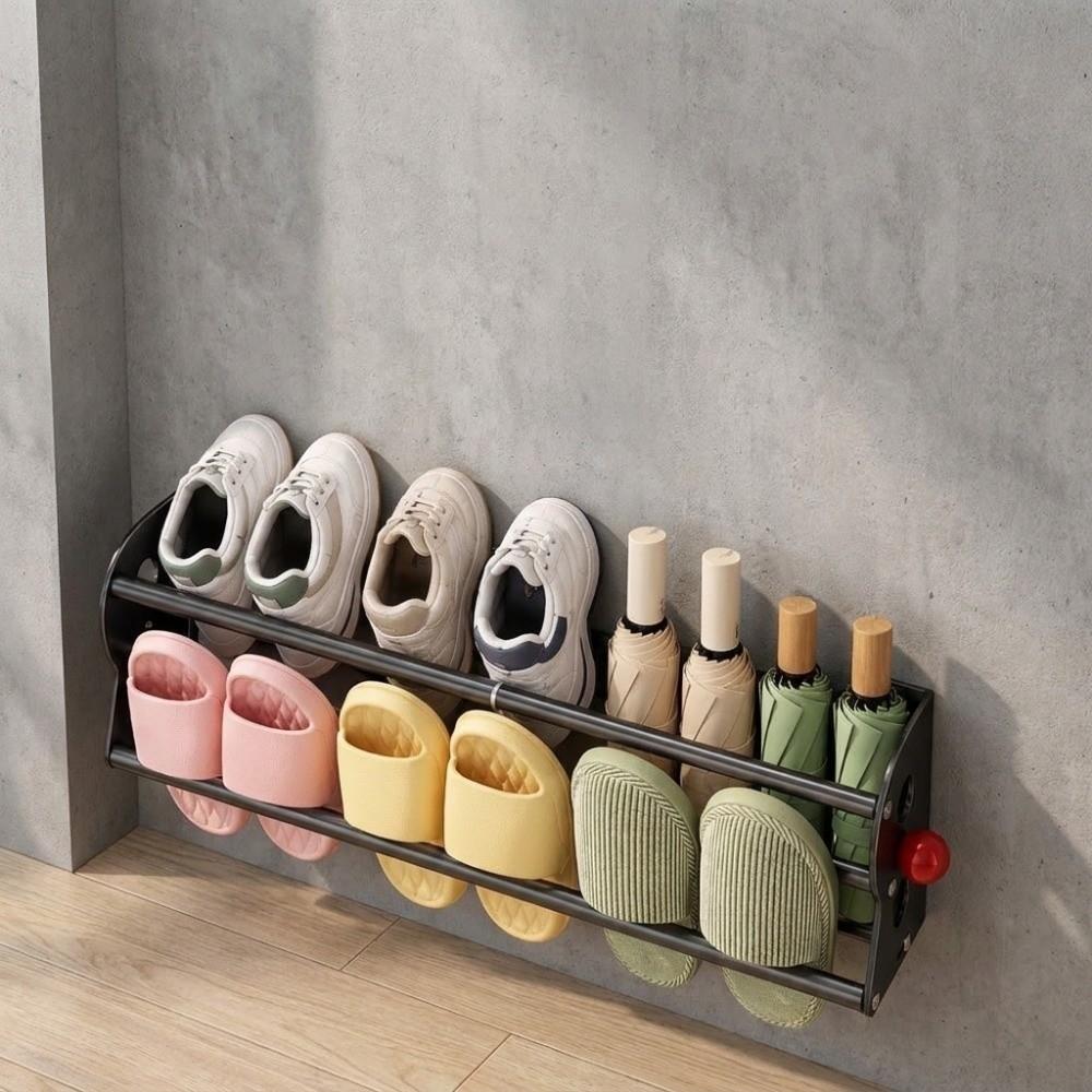 Expandable Double Layer Shoe Rack Carbon Steel Bathroom Slipper Holder  Apartment