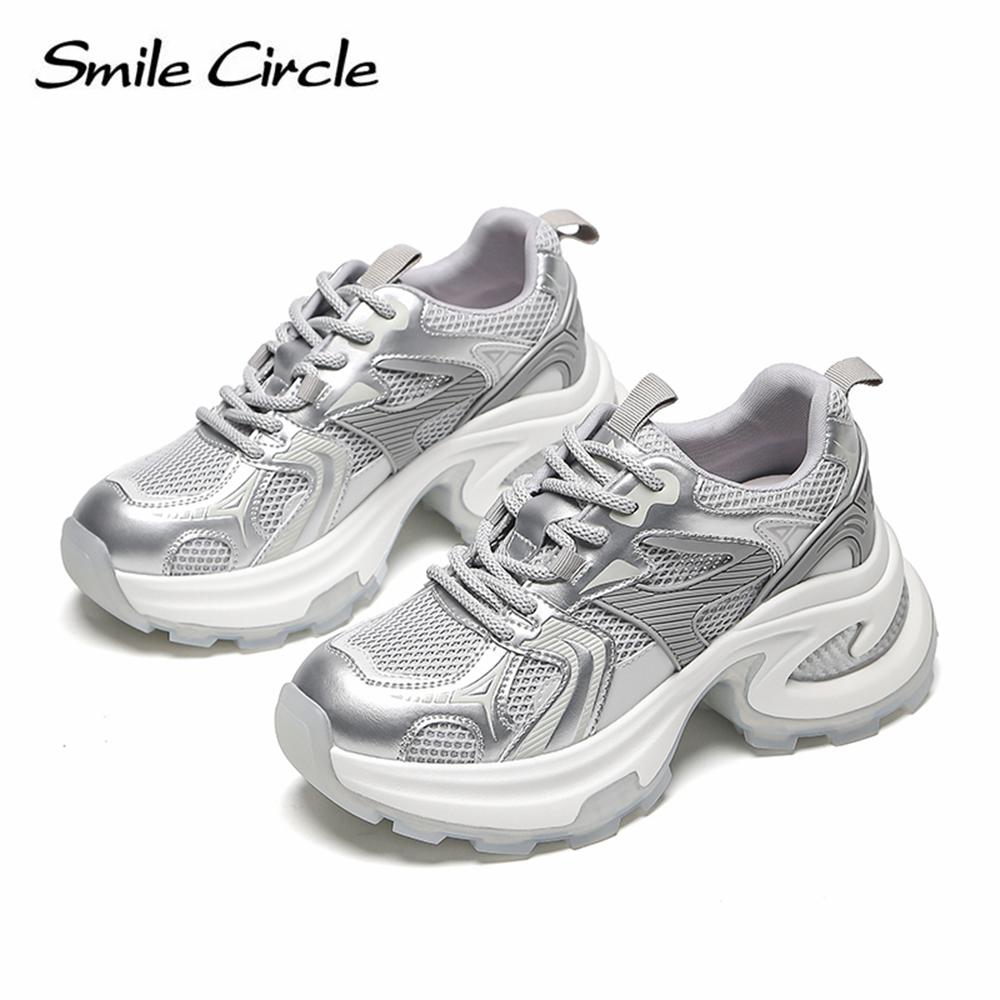 Низкие кроссовки, увеличивающие рост, с круглым носком, на толстой подошве, дышащая, удобная повседневная обувь