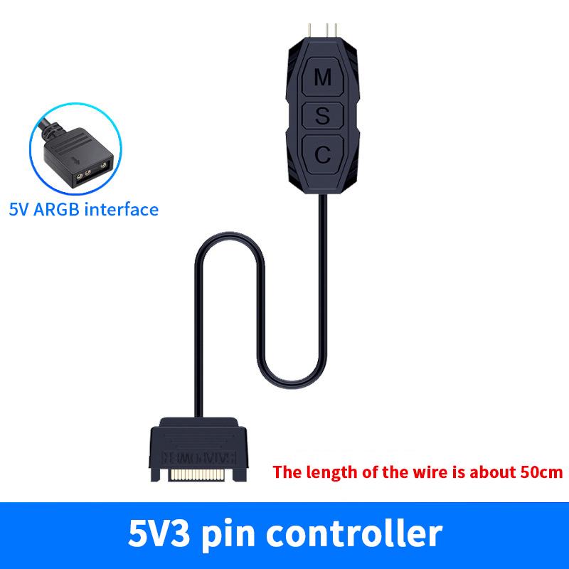 ARGB контроллер 5V 3Pin интерфейс SATA удлинительный кабель контроллер подсветки адаптер для ПК вентилятор кулер для процессора вентилятор светодиодная лента радиатор