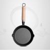 EDGING Cast Iron Frying Pan, Flat Bottom Pan for Home Use, Mini Egg Pan, Oil-Splattering Pan, Small Iron Pan, Uncoated Searing Pan for Breakfast, 16cm