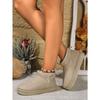 Women's winter snow boots, new style, flat sole, short, fleece-lined, comfortable cotton boots.