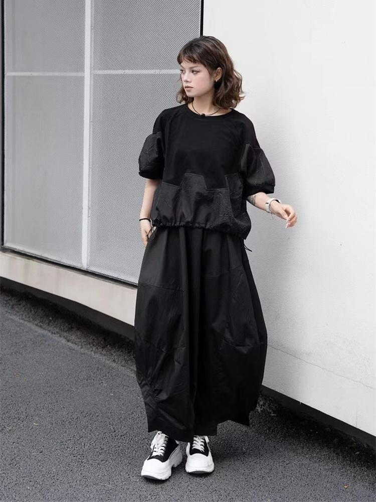 Xitao Футболки с круглым вырезом и гофрированным принтом в стиле пэчворк GJ1038