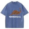 Mamasaurus T Rex Dinosaur Leopard Print Mama Saurus Funny Hiphop Streetwear Washed Camisetas De Hombre Printed Tshirts