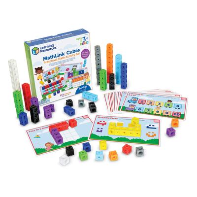 Learning Resources Кубический блок серии MathLink Кубический блок MathLink Первый математический набор из 100 предметов Карточка активности LER9335 Подлинный продукт и