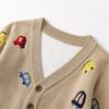 Spring And Fall Children Cardigans Cartoon Car Print Sweater Cardigans Jacket Coat Boys Toddler Kids Clothing
