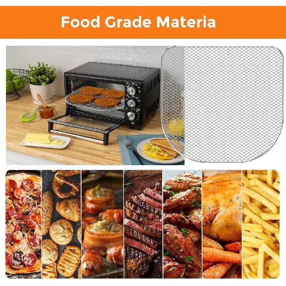 Решетка для аэрофритюрницы для духовки, 3 шт. Аксессуары для аэрофритюрницы и духовки, Решетка для дегидратора, Запасной лоток, Охлаждающие решетки для аэрофритюрницы Chefman 6,3 л, Power XL