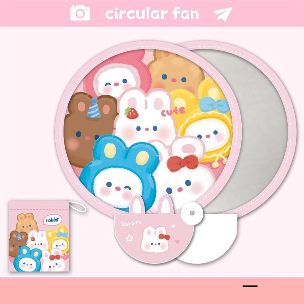Мультяшный складной групповой вентилятор Портативный мини-круглый вентилятор Новый ручной вентилятор