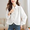 French Gentle Style Pure Cotton Embroidered Shirt for Women In Spring and Autumn Design Niche Slim Fit Top for Women