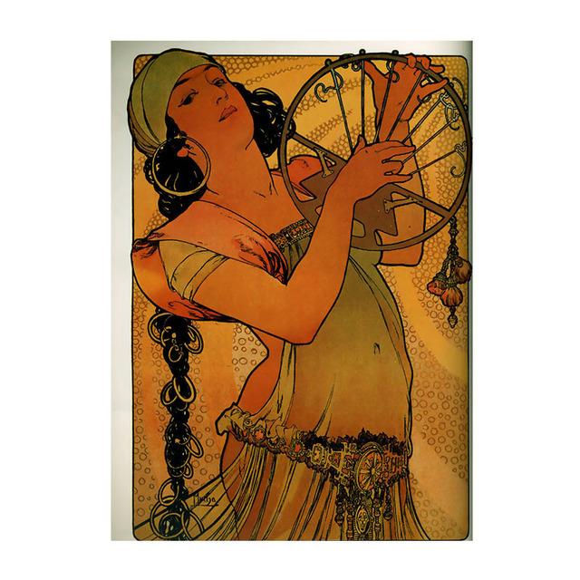 Винтажные женские холсты с Альфонсом Муха, художественные постеры и картины на холсте с принтом, настенные картины для гостиной, украшения дома, без рамки