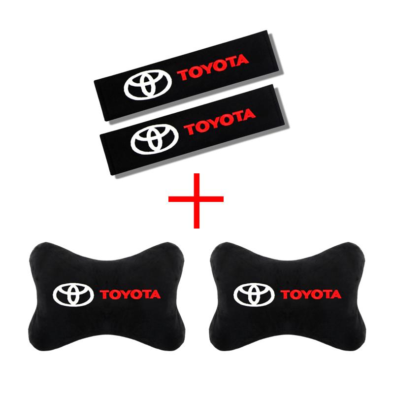 AVD4 Car exterior annual inspection stickers For Toyota Car Set Car Head Neck Rest Pillow Auto Seat belt Pads Headrest cover