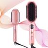 Hair Straightener Brush Fast Heating Flat Iron and Hair Brush 2-in-1 Curl Smooth Professional Wider Comb