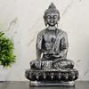 Buddha Statue Showpiece Idol Home Decor Items for Living Room and Gifts (Antique Silver)