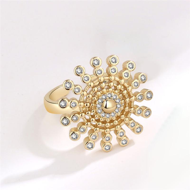 Fashion Beads Anxiety Ring Fidget Spinner Rings Korea Crystal Butterfly Flower Star Moon Ring Anti Stress Jewelry Gift