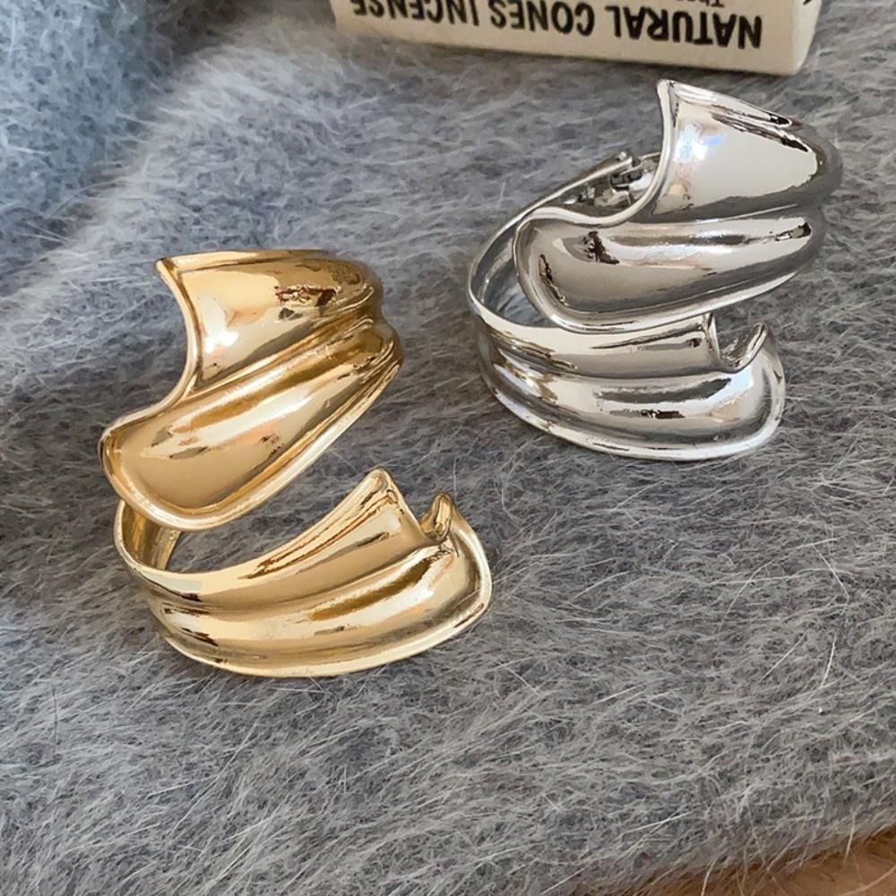 Ribbon Shaped Zinc Zinc Alloy Wide Opening Bangle Opening Arm Ring Retro Hand Ring Party Decoration