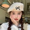 Французские ретро-береты с вышитым бантом для женщин, лето 2024, новые дышащие солнцезащитные универсальные милые вязаные шапки художника