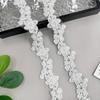 White Mesh Handmade Beads Three-Dimensional Flower Lace Clothing Skirt Dress Wedding Decoration Lace Accessories