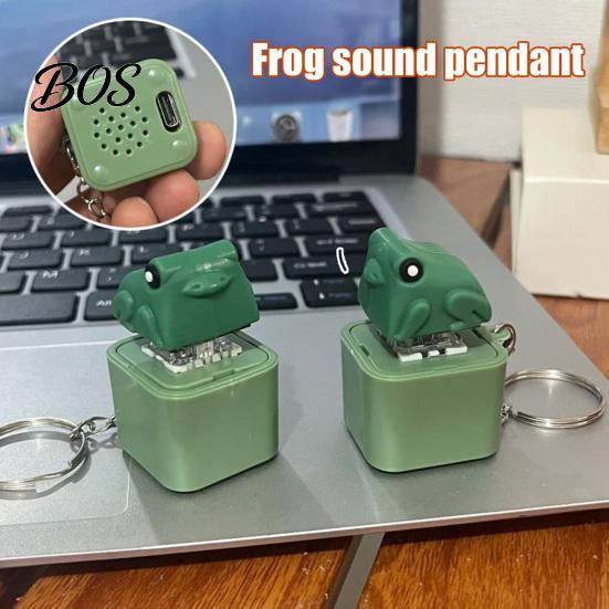 Mechanical Press Keychain 1/2Pcs Seagull Mine Button Keychain, Rechargeable Fidget Clicker with Real With Sound Effects & LED Light, Mini Hanging