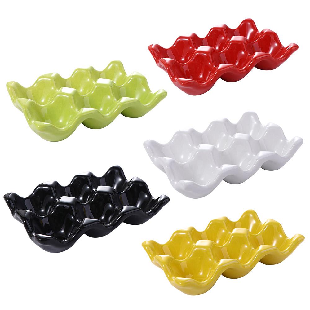 Блюдо для сервировки Домашнее украшение Кухня Фарфор Подставка для яиц Стойка для хранения Поднос для яиц Подставка для яиц