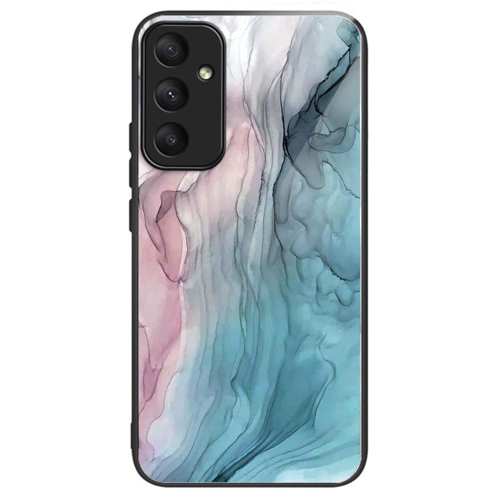 For Samsung Galaxy A35 5G Tempered Glass Back Phone Case Marble Pattern Printing