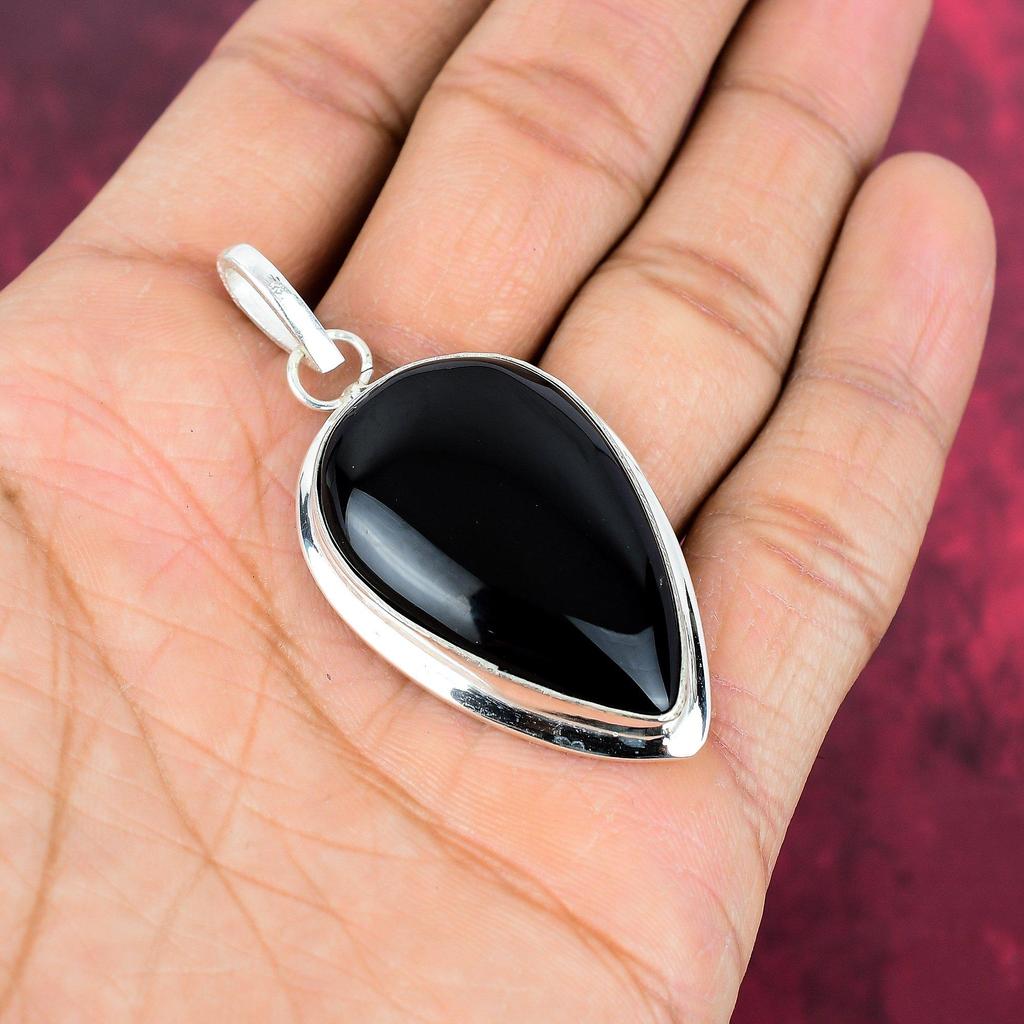 Ювелирные изделия из черного оникса, кулон из стерлингового серебра 925 пробы, ювелирные изделия ручной работы с драгоценными камнями, подарки для жены, абсолютно новый кулон