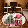 1PC cowgirl western Office Round Area Rug, Under Office Chairs Bedroom Living Room Home Decor,Carpet for Office, -1110213