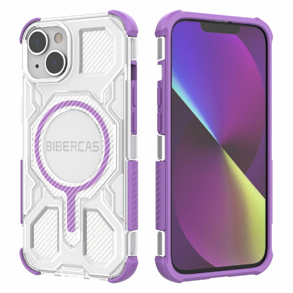 BIBERCAS J-16 Transparent Series For iPhone 14/13 Case Compatible with MagSafe TPU+PC Phone Cover