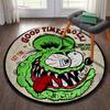 Ретро забавный ковер Rat Fink, круглый ковер, декор для гостиной, ковер Mancave, напольные коврики, ковры для спальни, стул, коврик, подарки для папы