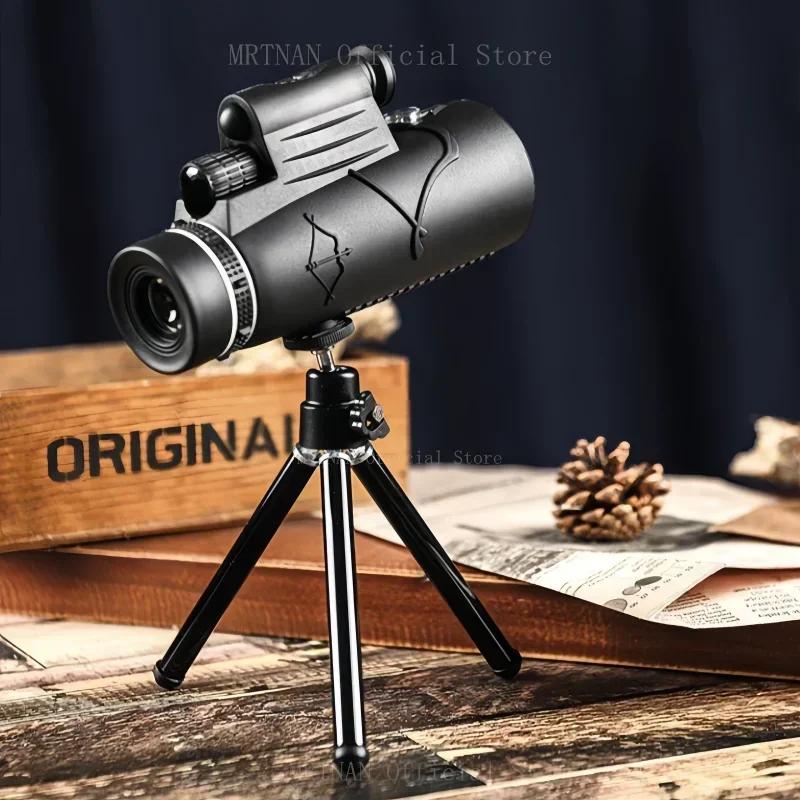 Powerful 50x60 Monocular Telescope Professional Long Range Prismatic Zoom HD BAK4 Portable Binoculars for Hunting