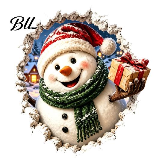Easy Peel Wall Graphics Christmas Break-In 3D Decal, Santa Claus/Deer/Snowman/Elf/Dog/Nutcracker/Gingerbread Man Patterns Window Glass Door