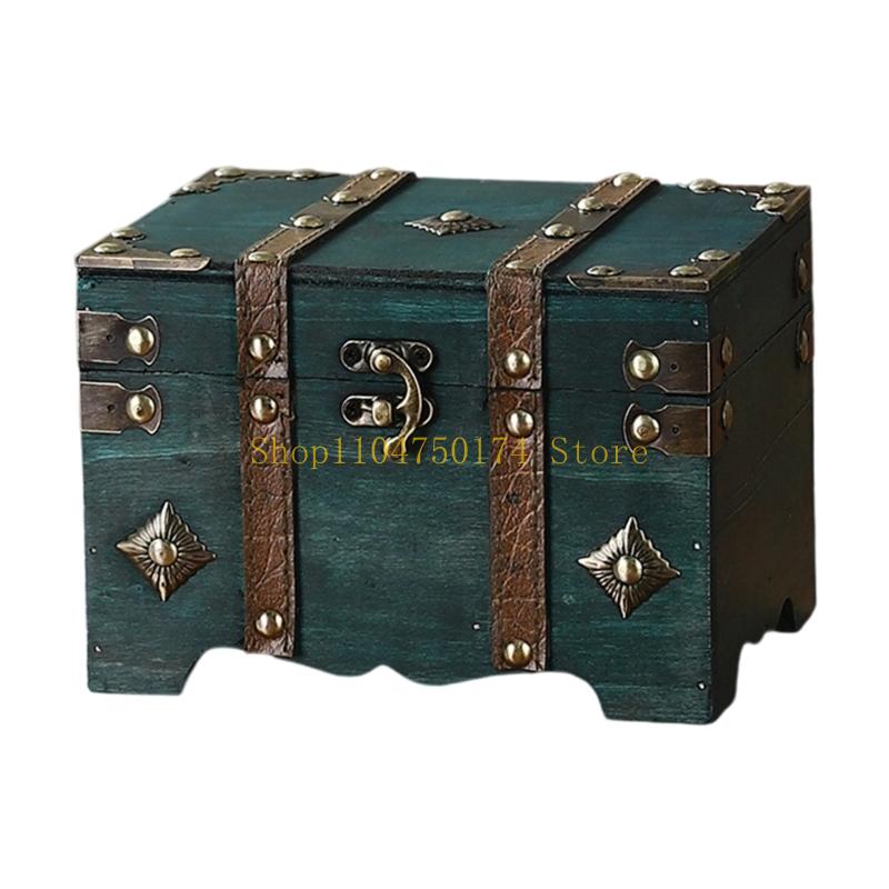 Fashionable European Handheld Sturdy Wood Suitcases Portable Storage Trunk Accessory for Trip and Home Organization top sale