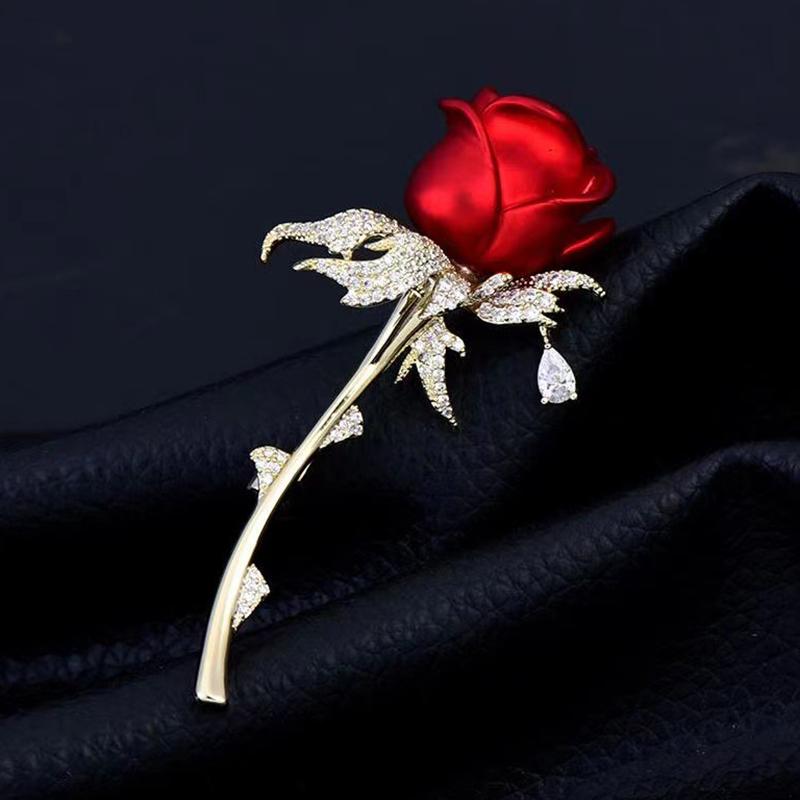 Elegant  Rose Flower Brooches Lapel Pins Jewelry Decoration