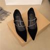 Spring  Women's High Heels Sexy Pointed Toe Low Heel Shoes Fashionable Hook & Loop Designer Luxury Rhinestone Women's Sandals