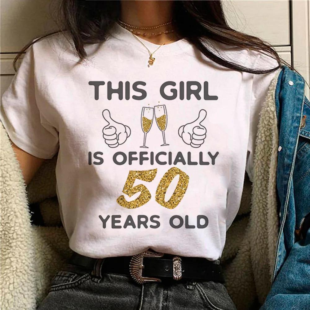 50 Ans 50th Years Birthday футболки женские японские смешные графические футболки девушка манга дизайнер одежда 2000-х
